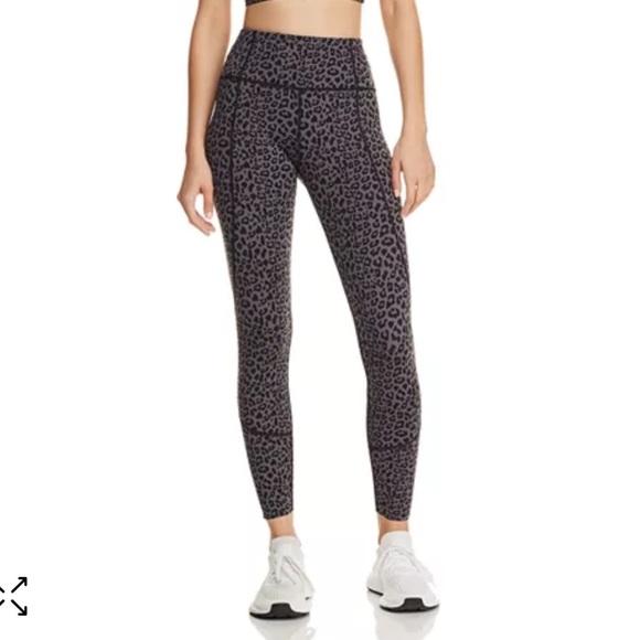 Varley Bedford Black and Grey Leopard Print Leggings - Picture 1 of 12